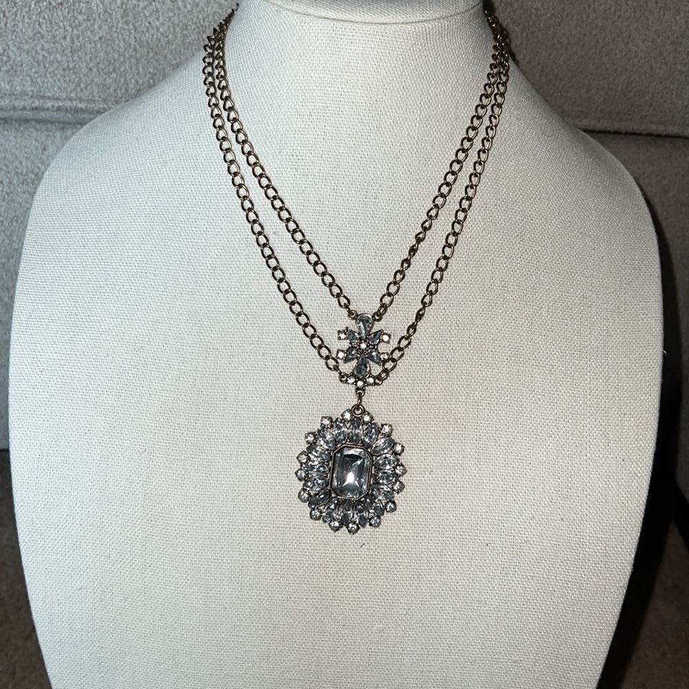 Vintage Double Strand Rhinestone Necklace
